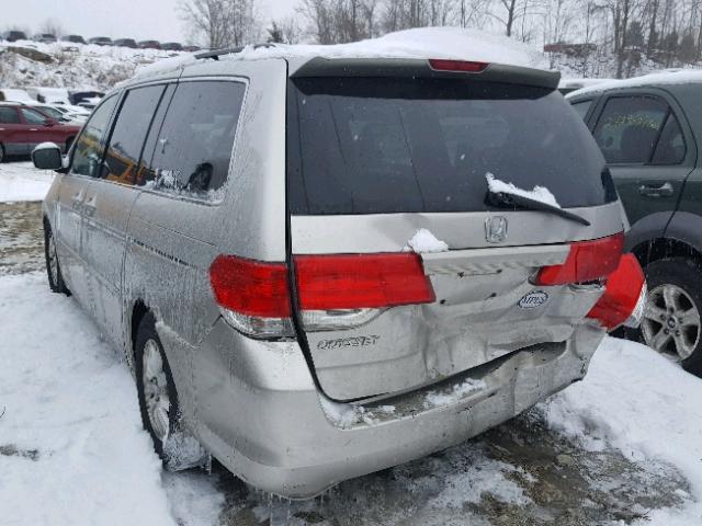 5FNRL38799B025334 - 2009 HONDA ODYSSEY EX SILVER photo 3