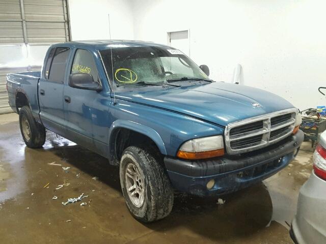 1D7HG38N34S640123 - 2004 DODGE DAKOTA QUA BLUE photo 1