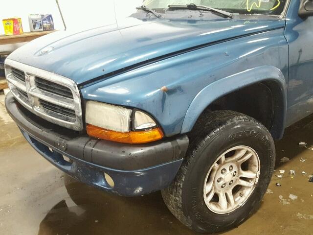 1D7HG38N34S640123 - 2004 DODGE DAKOTA QUA BLUE photo 9