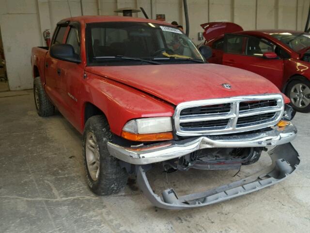 1B7GL2AN91S140498 - 2001 DODGE DAKOTA RED photo 1