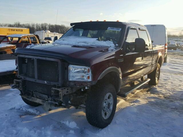 1FTWW31P45EA58371 - 2005 FORD F350 SRW S BURGUNDY photo 2