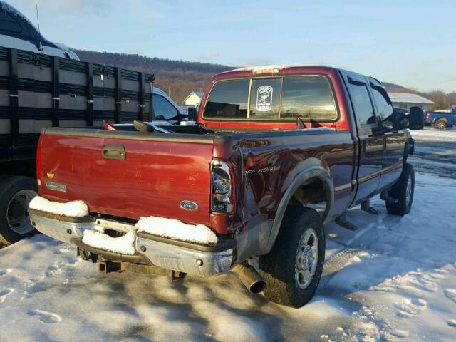 1FTWW31P45EA58371 - 2005 FORD F350 SRW S BURGUNDY photo 4