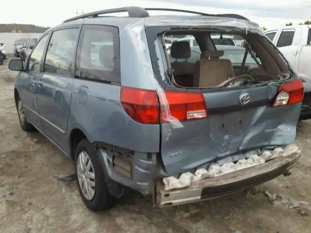 5TDZA23C65S361095 - 2005 TOYOTA SIENNA CE BLUE photo 3