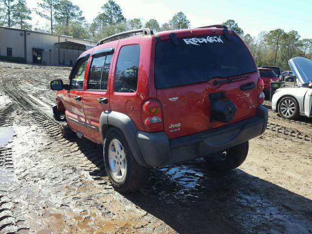 1J4GL48K34W167873 - 2004 JEEP LIBERTY SP RED photo 3