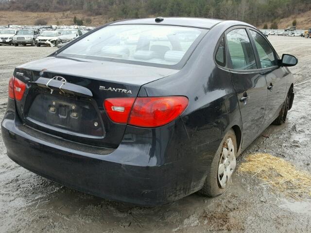 KMHDU46D48U379673 - 2008 HYUNDAI ELANTRA GL BLACK photo 4