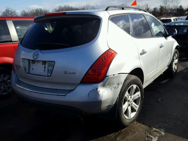 JN8AZ08W57W642535 - 2007 NISSAN MURANO SL SILVER photo 4