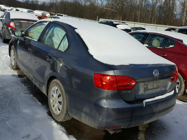 3VW1K7AJXEM383039 - 2014 VOLKSWAGEN JETTA BASE GRAY photo 3