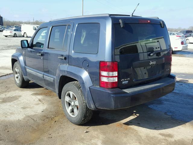 1J8GN28K28W186241 - 2008 JEEP LIBERTY SP BLUE photo 3