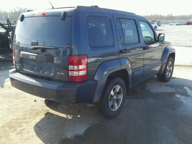 1J8GN28K28W186241 - 2008 JEEP LIBERTY SP BLUE photo 4