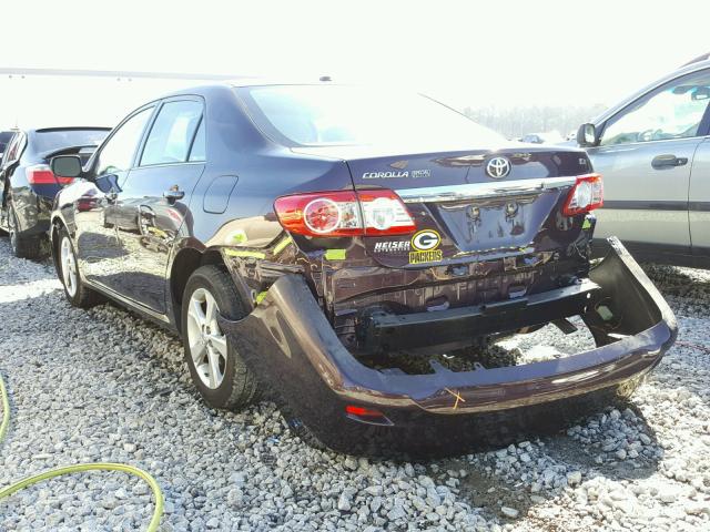 2T1BU4EE5DC081727 - 2013 TOYOTA COROLLA BA PURPLE photo 3