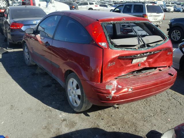3FAFP31311R192049 - 2001 FORD FOCUS ZX3 RED photo 3