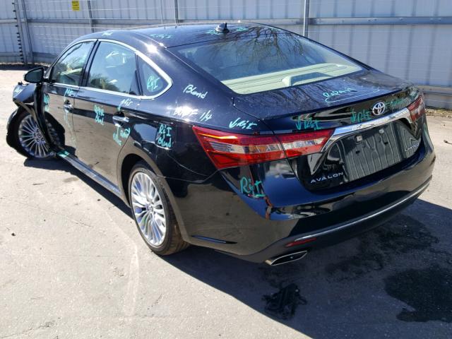 4T1BK1EB4GU197319 - 2016 TOYOTA AVALON XLE BLACK photo 3