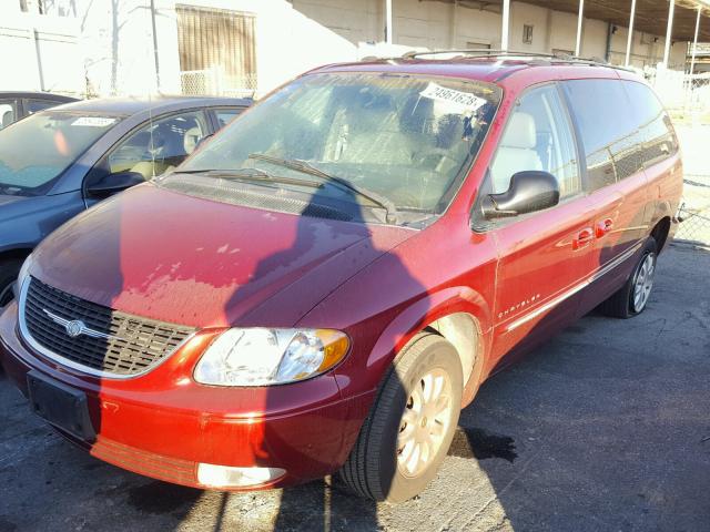 2C8GT54L31R280395 - 2001 CHRYSLER TOWN & COU RED photo 2