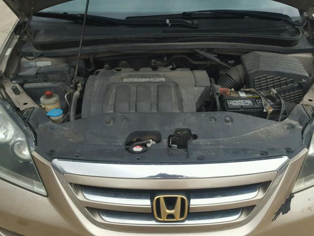 5FNRL38725B040011 - 2005 HONDA ODYSSEY EX GOLD photo 7