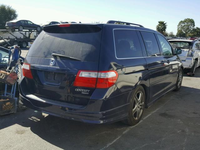 5FNRL38495B131122 - 2005 HONDA ODYSSEY EX BLUE photo 4