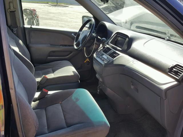 5FNRL38495B131122 - 2005 HONDA ODYSSEY EX BLUE photo 5