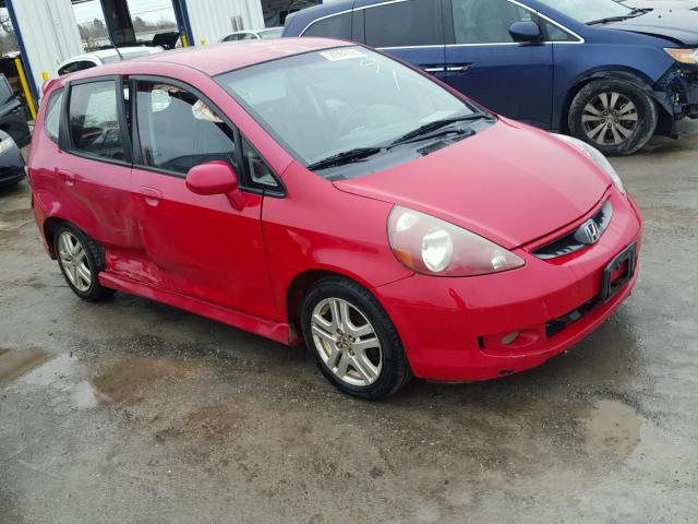 JHMGD38657S015393 - 2007 HONDA FIT S RED photo 1