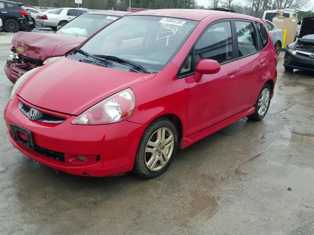 JHMGD38657S015393 - 2007 HONDA FIT S RED photo 2