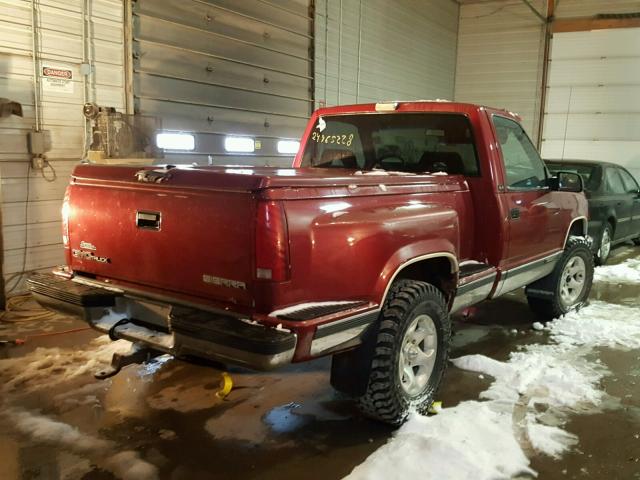 1GTEK14K4NZ512915 - 1992 GMC SIERRA K15 RED photo 4