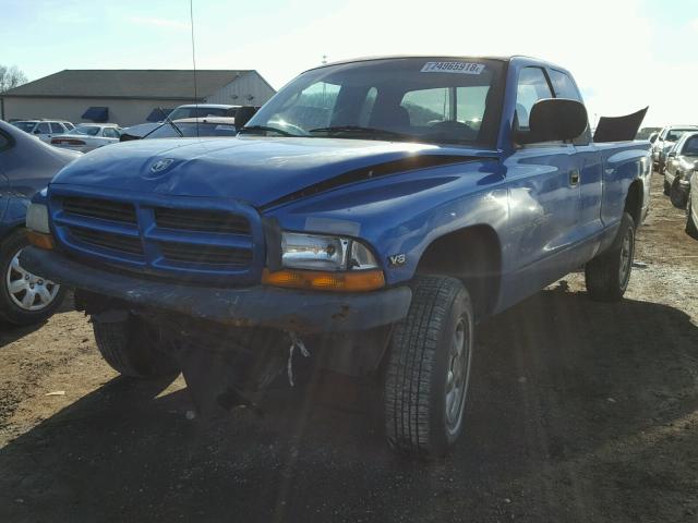 1B7GG22N4YS526243 - 2000 DODGE DAKOTA BLUE photo 2