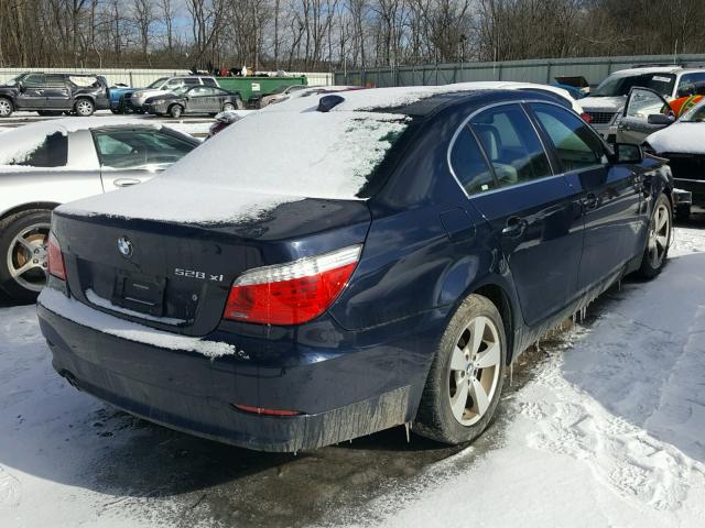 WBANV13548CZ56190 - 2008 BMW 528 XI BLUE photo 4