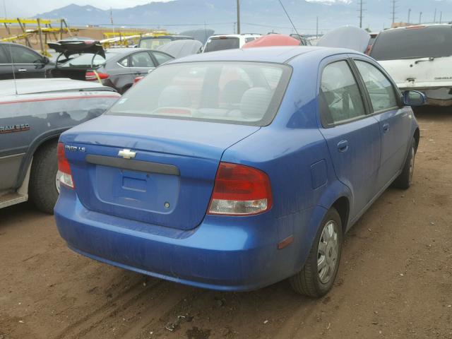 KL1TD52655B394291 - 2005 CHEVROLET AVEO BASE BLUE photo 4