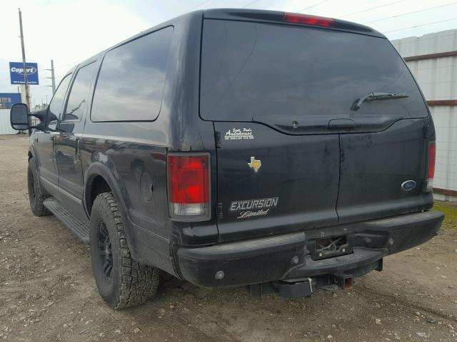 1FMNU42F02ED08144 - 2002 FORD EXCURSION BLACK photo 3