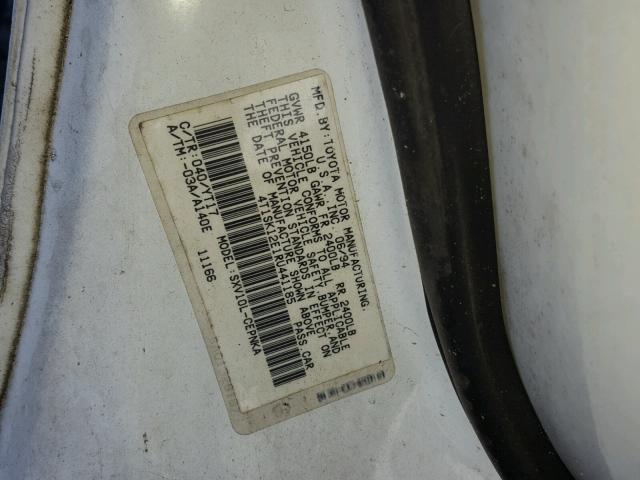 4T1SK12E1RU441185 - 1994 TOYOTA CAMRY LE WHITE photo 10