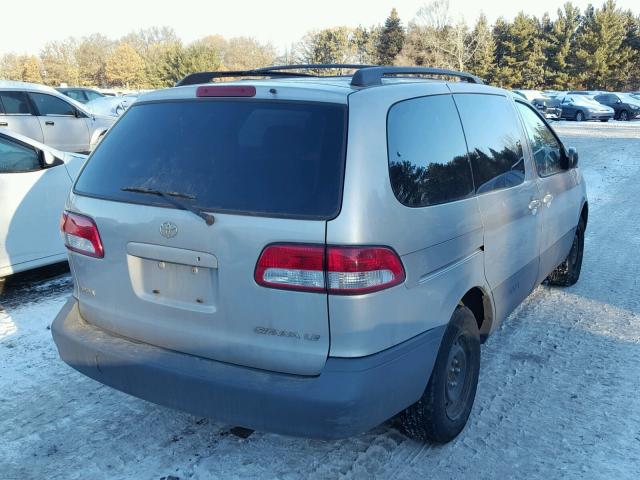 4T3ZF13C01U389589 - 2001 TOYOTA SIENNA LE SILVER photo 4