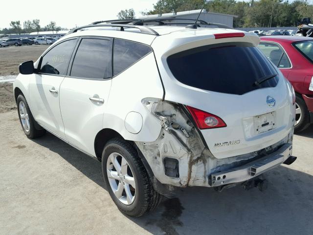 JN8AZ18U29W009160 - 2009 NISSAN MURANO S WHITE photo 3