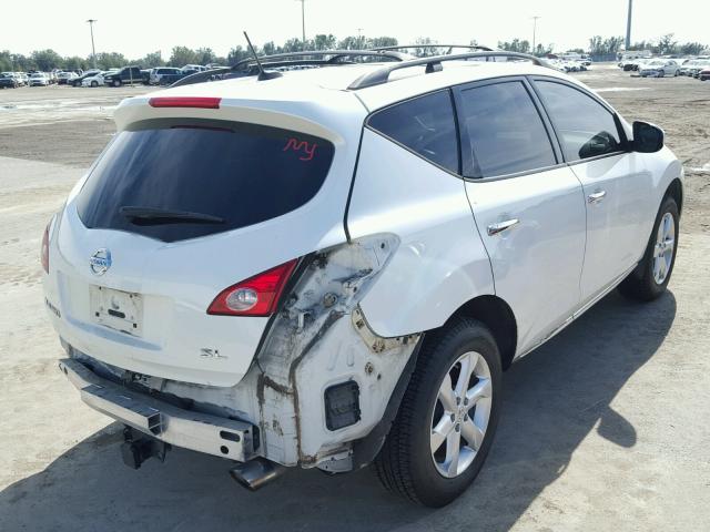 JN8AZ18U29W009160 - 2009 NISSAN MURANO S WHITE photo 4