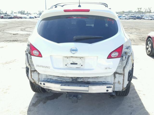 JN8AZ18U29W009160 - 2009 NISSAN MURANO S WHITE photo 9