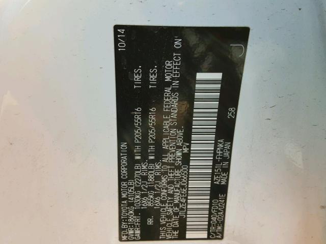 JTLZE4FE6EJ066500 - 2014 TOYOTA SCION XB 白色 照片 10