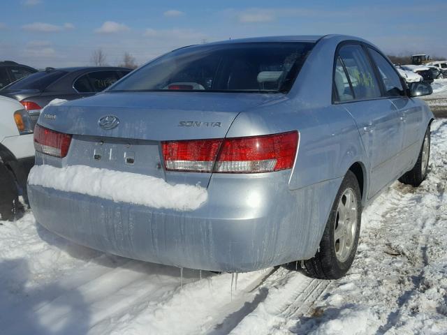 5NPEU46C96H168119 - 2006 HYUNDAI SONATA GLS BLUE photo 4