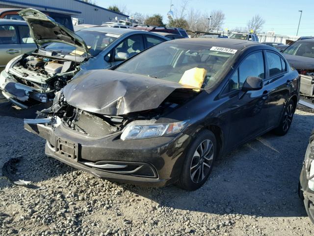 2HGFB2F80DH525477 - 2013 HONDA CIVIC EX შავი ფოტო 2