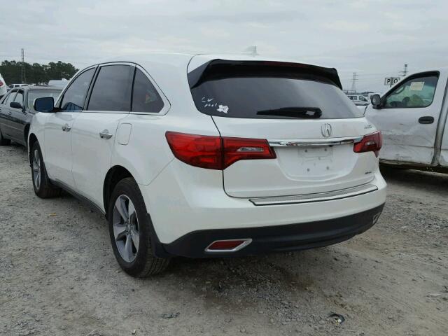 5FRYD4H27EB019172 - 2014 ACURA MDX WHITE photo 3