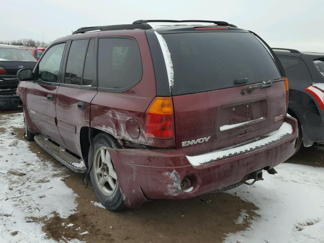 1GKDT13S042214240 - 2004 GMC ENVOY MAROON photo 3