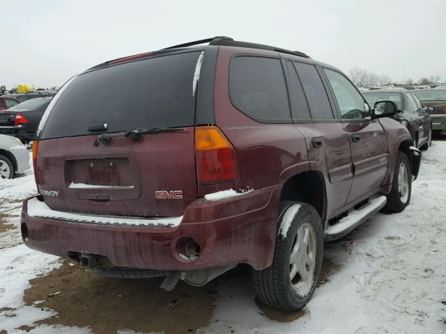 1GKDT13S042214240 - 2004 GMC ENVOY MAROON photo 4