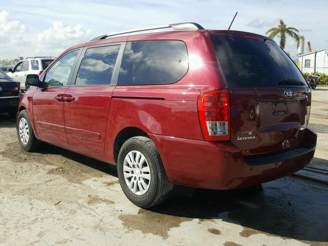 KNDMG4C73E6553775 - 2014 KIA SEDONA LX RED photo 3