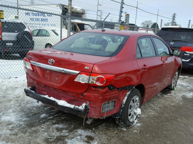 2T1BU4EEXBC735943 - 2011 TOYOTA COROLLA BA RED photo 4