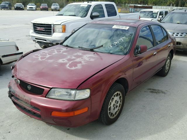 JN1CA21D9TM409590 - 1996 NISSAN MAXIMA GLE BURGUNDY photo 2