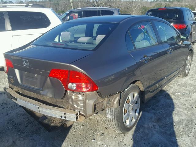 2HGFA165X8H314148 - 2008 HONDA CIVIC LX GRAY photo 4