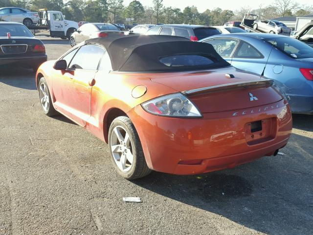 4A3AL25F88E038382 - 2008 MITSUBISHI ECLIPSE SP ORANGE photo 3