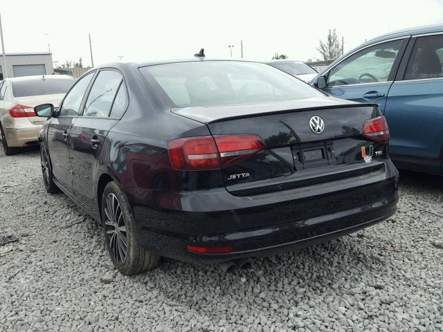 3VWD17AJ5GM411509 - 2016 VOLKSWAGEN JETTA SPOR BLACK photo 3