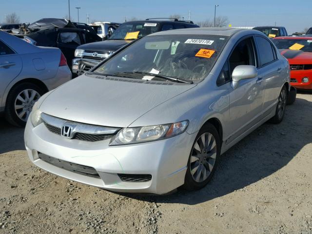 1HGFA16839L012733 - 2009 HONDA CIVIC EX SILVER photo 2