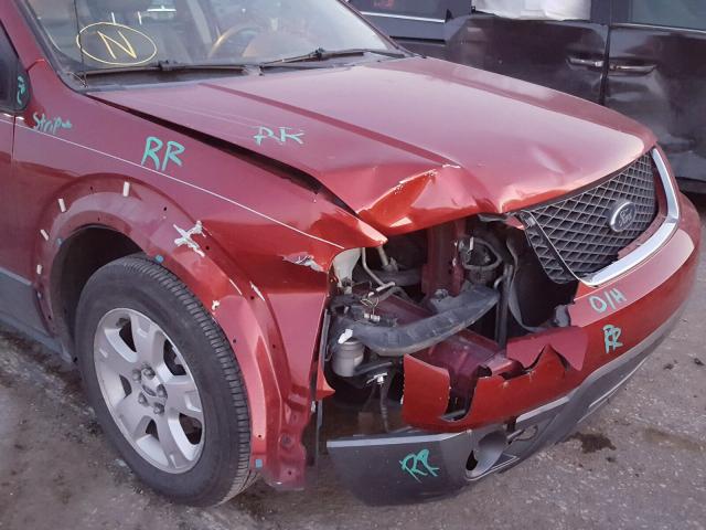 1FMZK02125GA28822 - 2005 FORD FREESTYLE RED photo 9