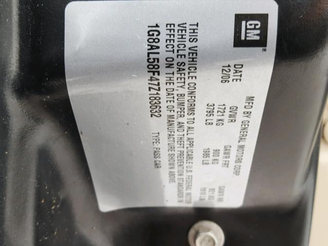 1G8AL58F47Z183632 - 2007 SATURN ION LEVEL 绿色 照片 10