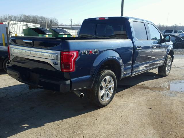 1FTFW1EG9FFA31595 - 2015 FORD F150 SUPER BLUE photo 4