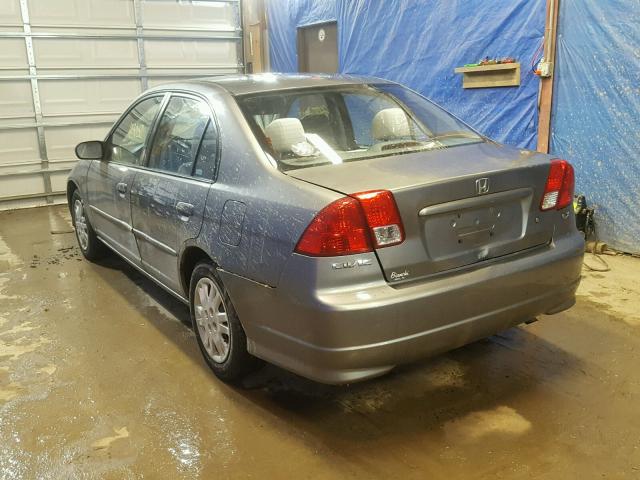 2HGES16534H633636 - 2004 HONDA CIVIC LX GRAY photo 3