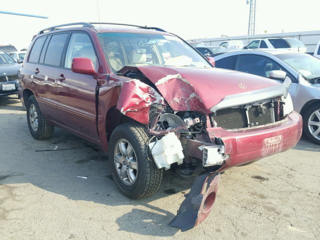 JTEGD21A440079633 - 2004 TOYOTA HIGHLANDER RED photo 1